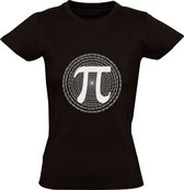 Pi Getal Dames T-shirt - natuurkunde - wetenschap - computer - wiskunde - programmeren - formule - cirkel