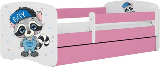Kocot Kids - Bed babydreams roze wasbeer zonder lade met matras 160/80 - Kinderbed - Roze
