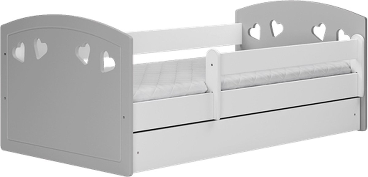 Kocot Kids - Bed Julia grijs met lade met matras 160/80 - Kinderbed - Grijs