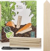 OwnGrown® Houten borden voor etikettering: 50x plantenstekers in set met pen - Houten borden voor etikettering - Plantenborden