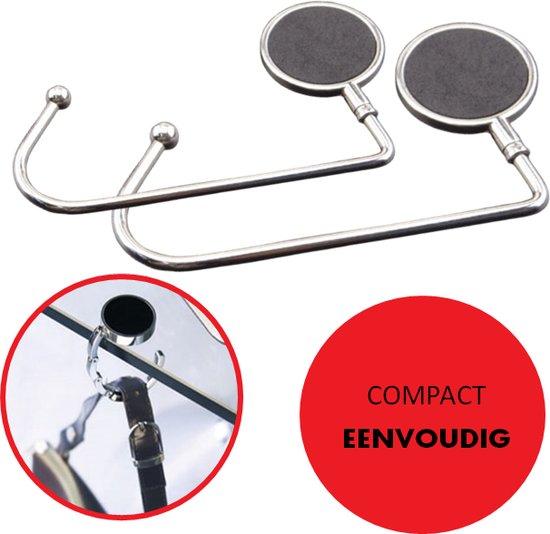 Tafelhaken voor handtas - opvouwbaar, ideaal voor bureau, café, winkel