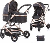 Chipolino Kinderwagen Estelle - Baby wagen - 2 in 1 - Kinderwagen met wieg en stoel - Licht en flexibel - Inclusief luiertas - Antraciet