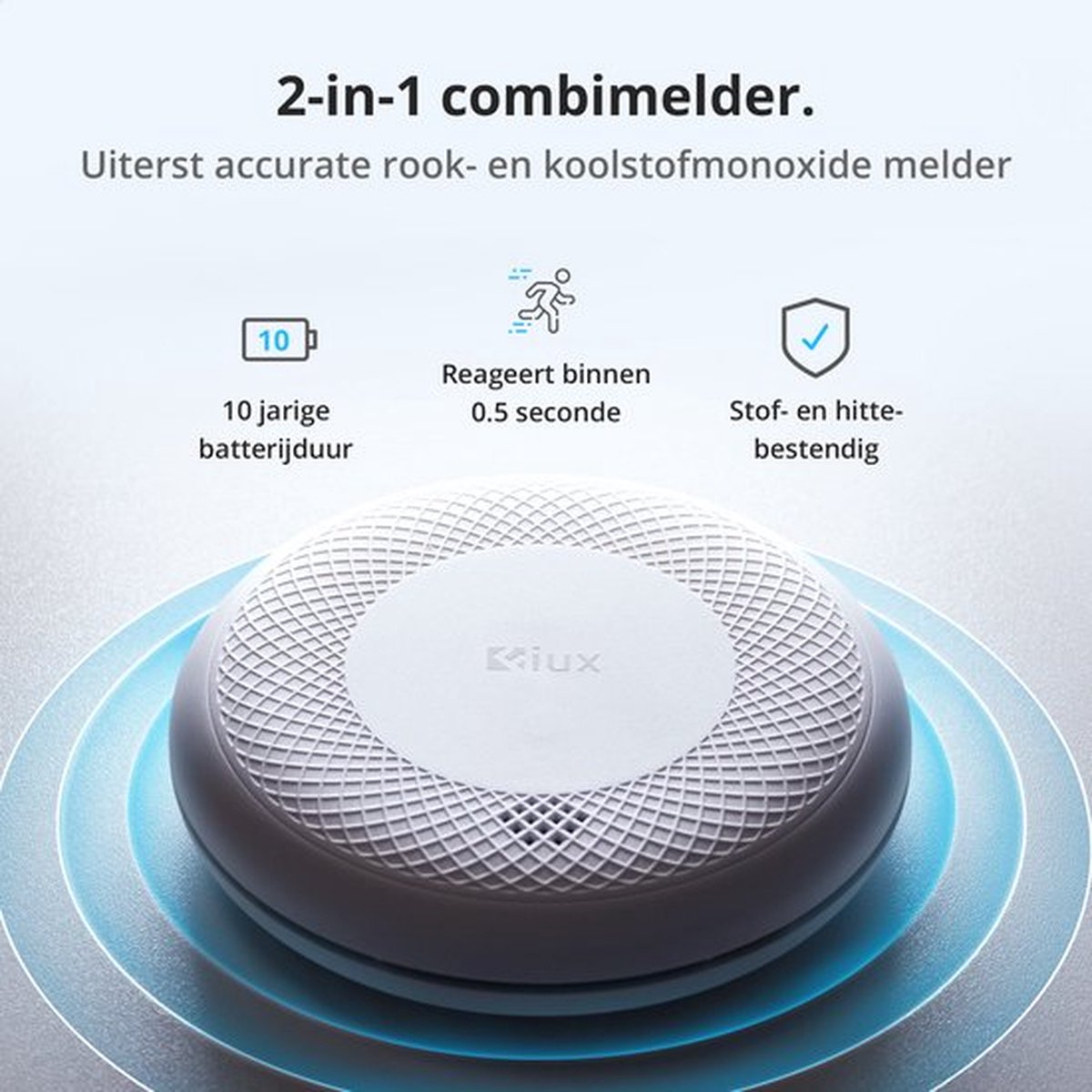 Détecteur Fumée Et CO Aroha Safety Pro - Alarme 85dB Avec Batterie 10 Ans