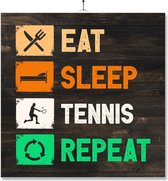Tegel Met Opdruk | Verjaardag kado | Toilet WC | Eat Sleep Tennis Repeat
