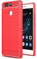 Geborstelde TPU Cover - Huawei P9 - Rood