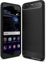 Geborstelde TPU Cover - Huawei P10 Plus - Zwart