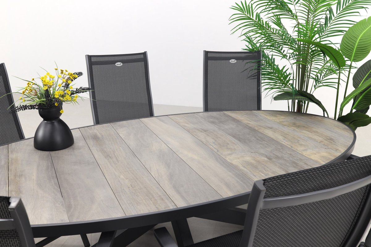 Hartman Salvatore/Silva salon de jardin ovale aspect bois 240x115 cm