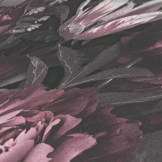 DIVERS PAPIER PEINT FLORAL | Botanique - gris rose noir blanc - AS Création PintWalls II