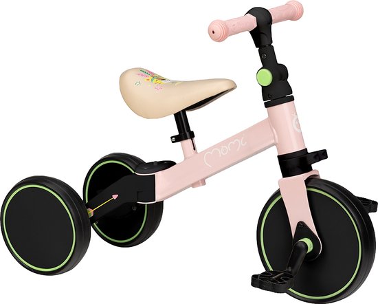 MoMi Loris Loopfiets - Driewieler - Balance Bike - geschikt vanaf 2 jaar - Roze