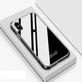 Crystal Cube schokbestendig Airbag gehard glas + metalen fotolijst voor iPhone XS Max (zilver)