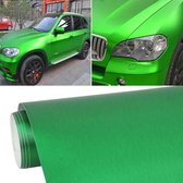 1.52 * 0.5 m Waterdichte PVC Draadtrekken Geborsteld Chrome Vinyl Wrap Auto Sticker Automobiel Ice Film Stickers Auto Styling Matte Geborsteld Auto Wrap Vinyl Film (groen)