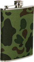 Zakfles/heupflacon camouflage Woodland 240ml