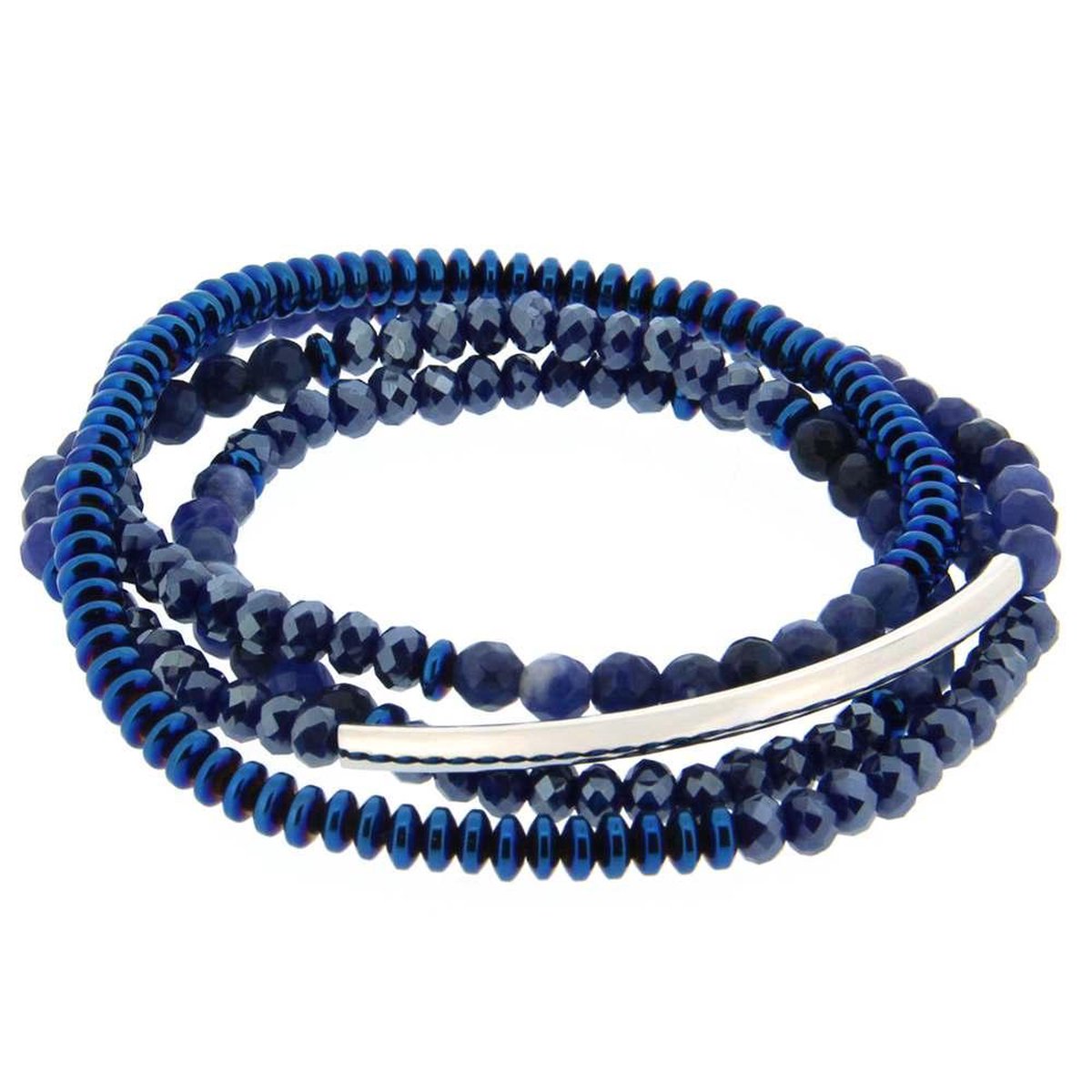 Bracelet beads 4 rows semi precious