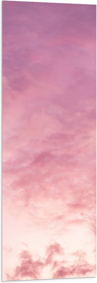 Vlag - Zachtroze Lucht met Sluierbewolking - 40x120 cm Foto op Polyester Vlag