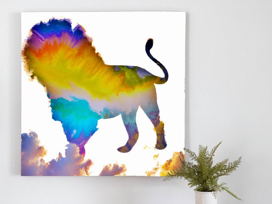 The lion clouds | The Lion Clouds | Kunst - 60x60 centimeter op Canvas | Foto op Canvas