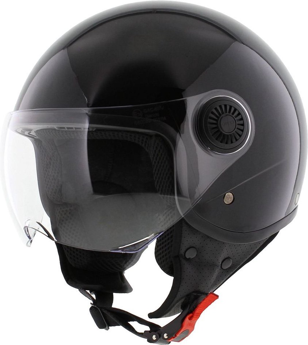 Vito Loreto Jethelm - Motorhelm & Scooterhelm - Glans zwart - Maat XXL