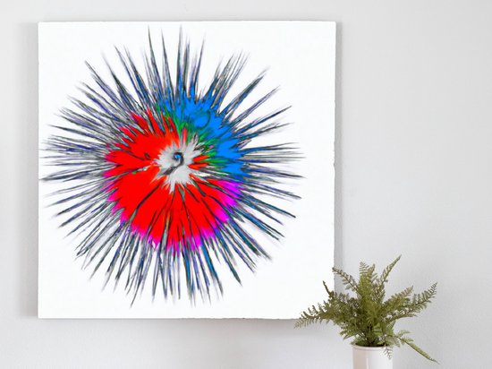 Stingy colors kunst - 100x100 centimeter op Canvas | Foto op Canvas - wanddecoratie