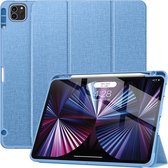Geschikt Voor iPad Hoes Air 5/4/Pro 11 - Air 2022/2020/Pro 11 Hoes - 10.9 Inch /11 Inch - Cover - Solidenz Air 5/4/Pro 11 Trifold Bookcase - Case Met Autowake - Hoesje Met Pencil Houder - Blauw