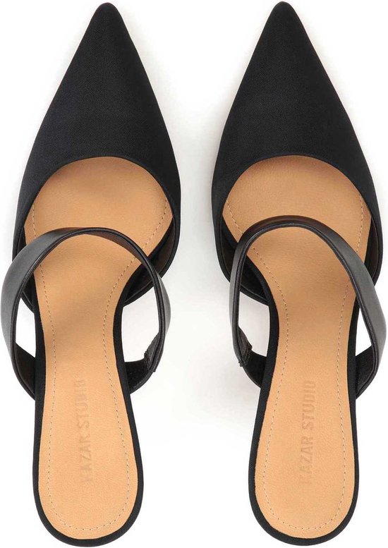 Le Silla Kristal Puntige Neus Slingback Sandalen Beige Dames