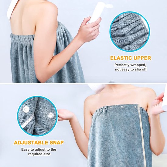 S< Saunakilt dames met elastiek en klittenband sluiting - one size saunahanddoek