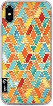 Casetastic Apple iPhone X / iPhone XS Hoesje - Softcover Hoesje met Design - Geometric Tile Pattern Print