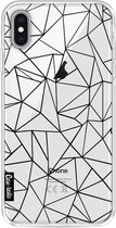 Casetastic Apple iPhone XS Max Hoesje - Softcover Hoesje met Design - Abstraction Outline Black Transparent Print