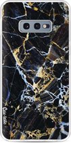 Casetastic Samsung Galaxy S10e Hoesje - Softcover Hoesje met Design - Black Gold Marble Print