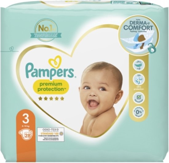 4x Pampers Premium Protection Luiers Maat 3 (6-10 kg) 28 stuks - Pampers