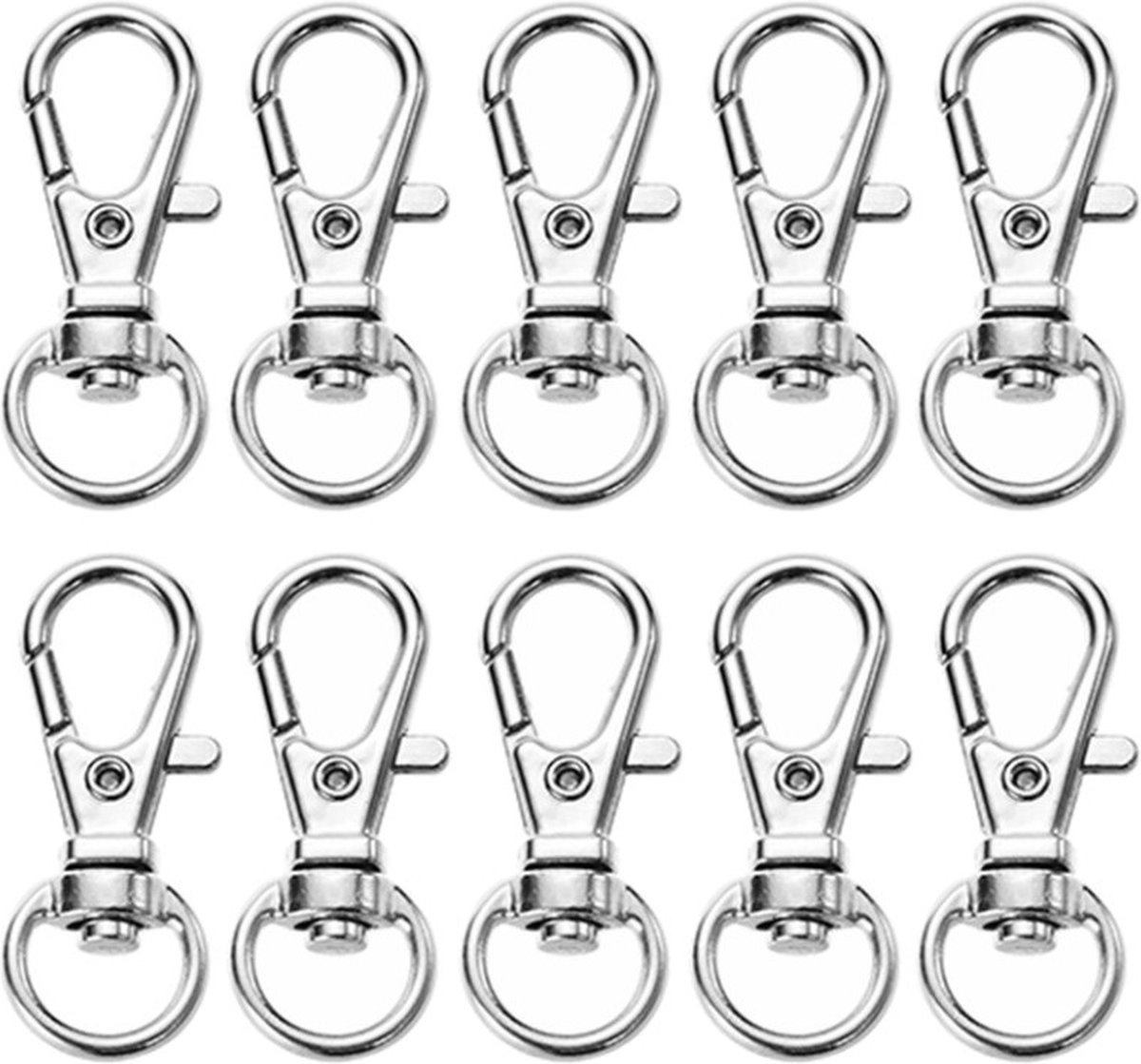 QIUTIMIY 4-delige Trigger Spring O-ring Metalen Ronde Karabijnhaak Clip Snap voor Handtas Maken, Sleutelhangers Gesp, Tassen, Portemonnees, Goud, 32mm