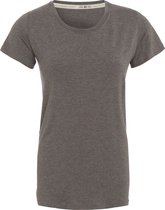 Knit Factory Lily Shirt - Dames shirt met ronde hals - T-shirt met korte mouwen - Shirt voor het voorjaar en de zomer - Superzacht - Shirt gemaakt van 96% viscose & 4% elastaan - Taupe - L