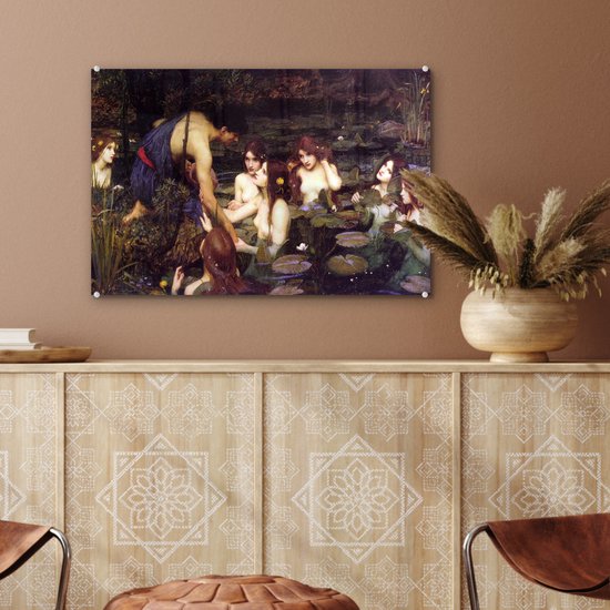 Peinture sur verre - Hylas et les nymphes - peinture de John William Waterhouse - 60x40 cm - Peintures Plexiglas