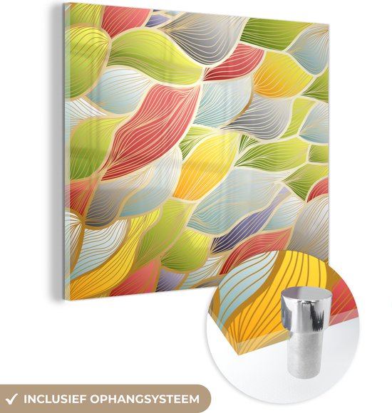 Peinture sur verre - Abstrait ondulé - 20x20 cm - Peintures sur Verre Peintures - Photo sur Glas