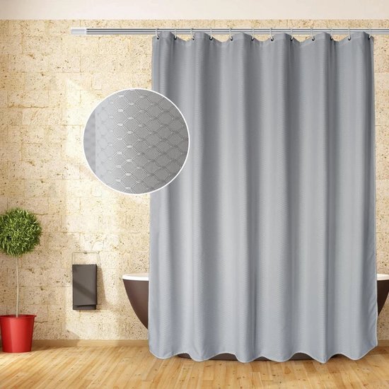 Luxe Wasbaar Douchegordijn Waterdicht & AntiSchimmel Grijs