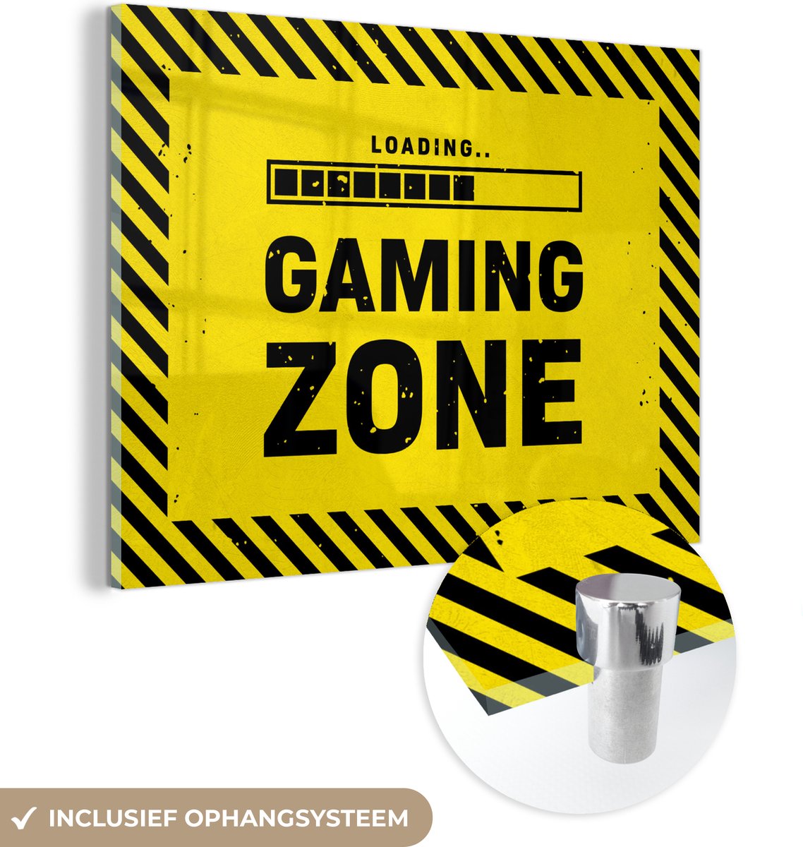 MuchoWow® Glasschilderij 40x30 cm - Schilderij acrylglas - Gaming - Quotes - Controller - Gaming zone - Game - Foto op glas - Schilderijen