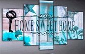 Diamond Painting Home Sweet Home 5-luik 20x30 (2x), 20x40 (2x), 20x50 (1x)cm. (Volledige bedekking - Ronde steentjes) diamondpainting inclusief tools