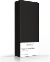Romanette topper hoeslaken - Zwart - 1-persoons (90x200 cm)