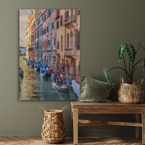 Gondoles à Venise en Glas 60x90 cm - Tirage photo sur Glas (décoration murale en plexiglas)