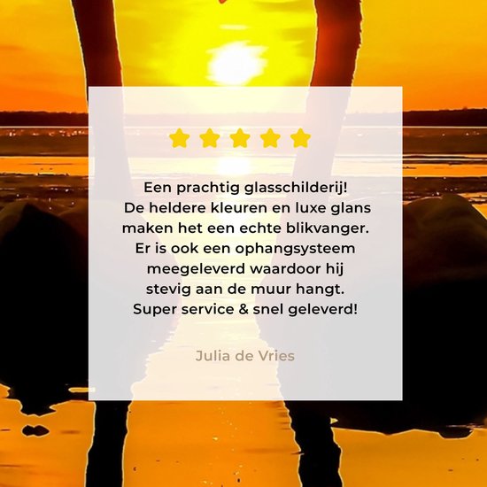 Peinture sur verre - Verre acrylique - Cygne - Coucher de soleil - Water - Vogel - Photo sur verre - 120x90 cm - Peinture sur verre oiseaux - Décoration murale - Peinture sur verre nature - Décoration murale