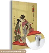 MuchoWow® Glasschilderij 40x60 cm - Schilderij acrylglas - Vrouw - Japan - Kimono - Foto op glas - Schilderijen