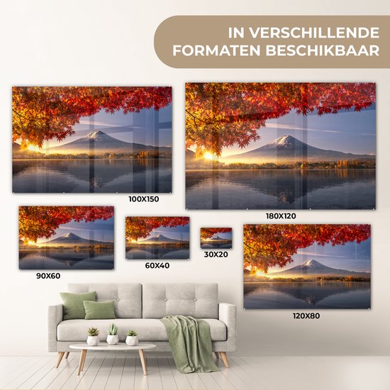 Peinture sur verre - Automne - Berg - Japon - 120x80 cm - Peintures Plexiglas
