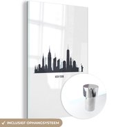 MuchoWow® Glasschilderij 100x150 cm - Schilderij acrylglas - New York - USA - Skyline - Foto op glas - Schilderijen