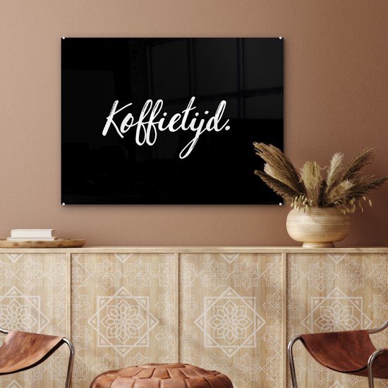 MuchoWow® Peinture sur Verre - Citations - Proverbes - Coffee Time - Café - 80x60 cm - Peintures sur Verre Acrylique - Photo sur Glas