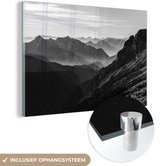 MuchoWow® Peinture sur verre 30x20 cm - Peinture sur verre acrylique - Montagnes - Nature - Brouillard - Photo sur verre - Peintures