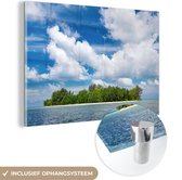 MuchoWow® Glasschilderij 90x60 cm - Schilderij acrylglas - Eiland - Zomer - Tropisch - Foto op glas - Schilderijen