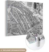 MuchoWow® Glasschilderij 80x60 cm - Schilderij acrylglas - Plattegrond - Nederland - Geschiedenis - Foto op glas - Schilderijen - Stadskaart