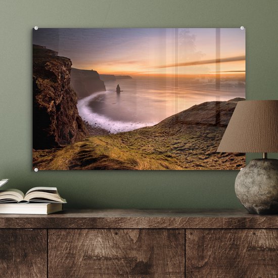 8 kilomètres de long Falaises de Moher en Irlande Plexiglas 60x40 cm - Tirage photo sur Glas (décoration murale en plexiglas)