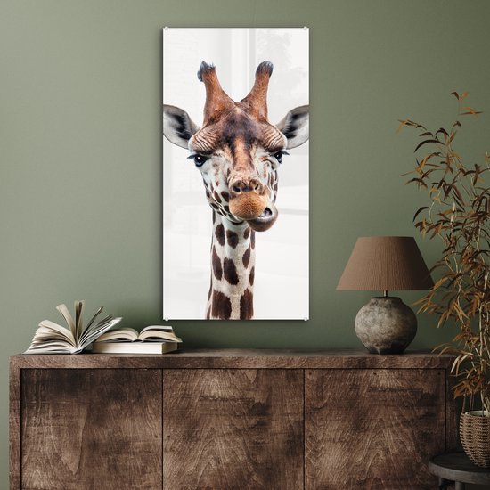 Peinture sur Verre - Chambre d'enfant - Girafe - Chambre de bébé cm - Peintures sur Verre Peintures - Photo sur Glas
