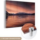 Le coucher de soleil sur le lac Wanaka en Plexiglas de Nouvelle-Zélande 180x120 cm - Tirage photo sur verre (décoration murale en plexiglas) XXL / Grand format!