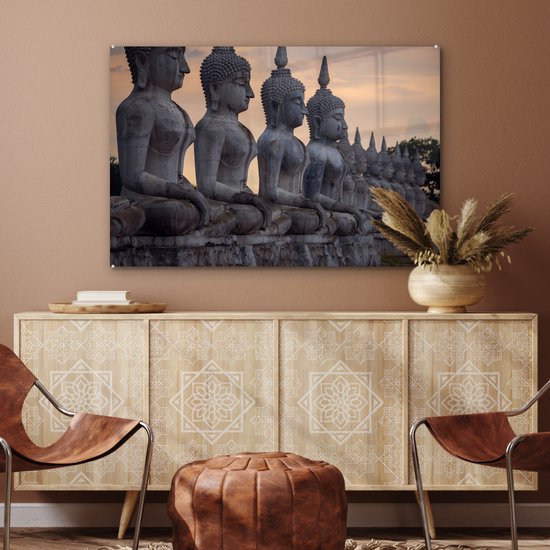 MuchoWow® Peinture sur Verre - Images de Bouddha en Thaïlande - 120x80 cm - Peintures sur Verre Acrylique - Photo sur Glas