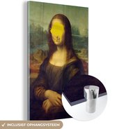 MuchoWow® Glasschilderij 120x180 cm - Schilderij acrylglas - Mona Lisa - Leonardo da Vinci - Geel - Foto op glas - Schilderijen